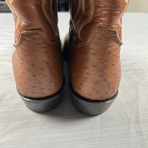 Tony Lama Smooth Quill Ostrich Cowboy Boots Mens Size 12 Western Brown Tan Shoes main image 8